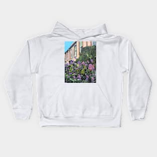 Lovely Purple Flowers And A Scottish House Kids Hoodie